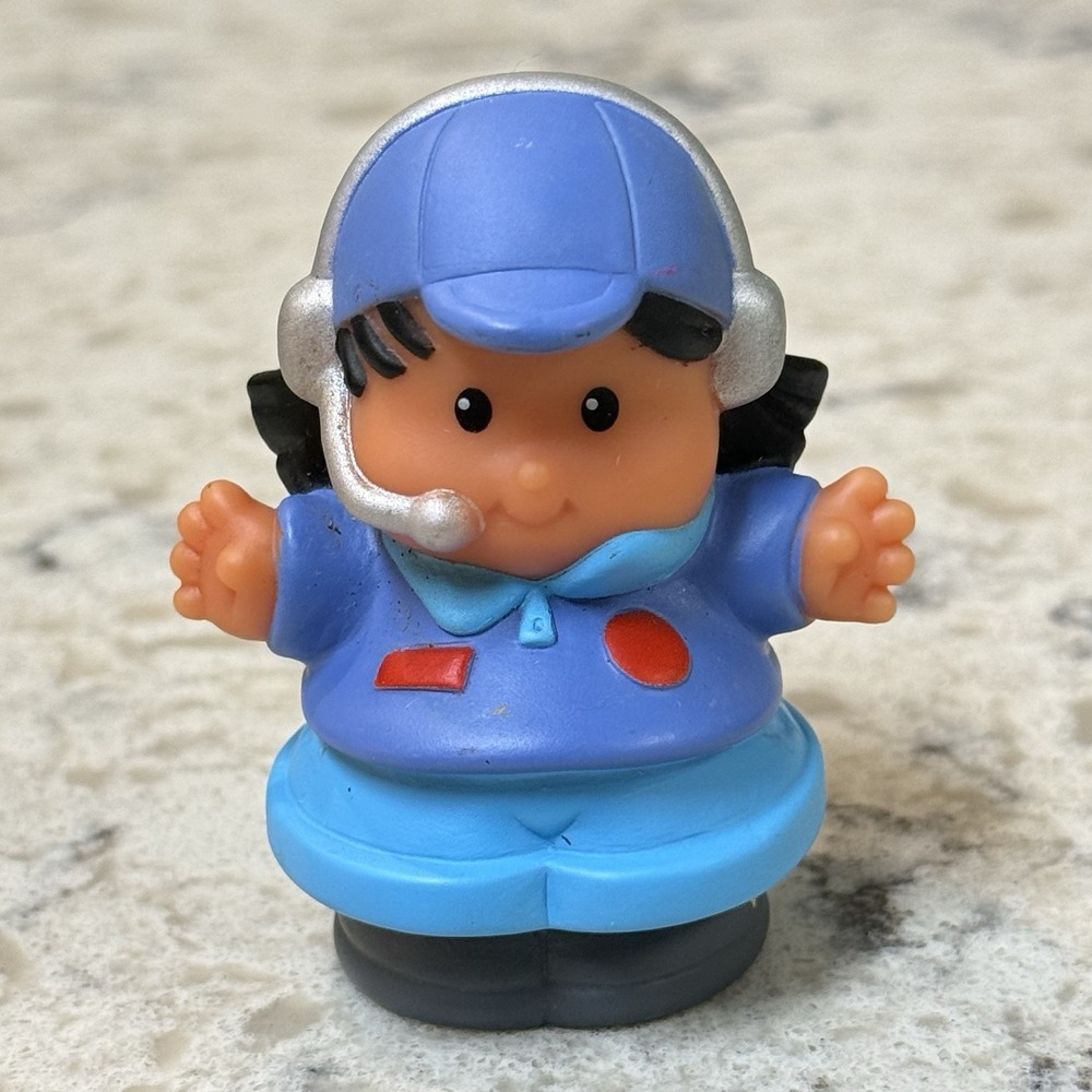 Fisher Price Little People Pilot Air Traffic Controller Black Hair 2001 VTG